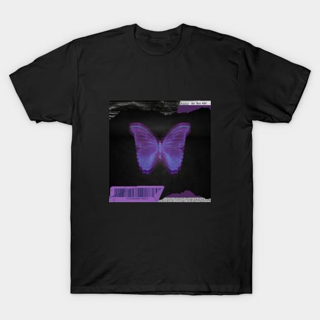 Violet retro butterfly T-Shirt by aholic